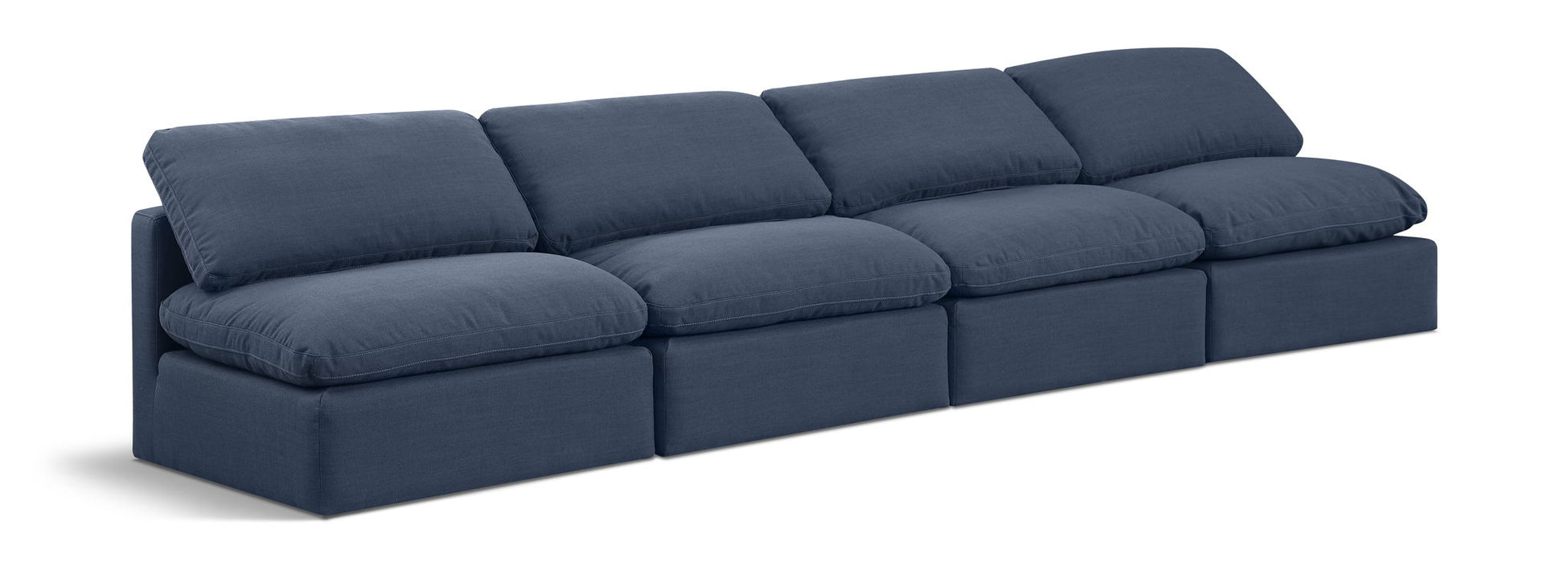 Indulge - Linen 4 Seat Modular Armless Sofa Meridian Furniture