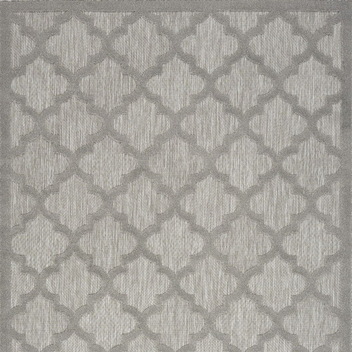 5' X 7' Ikat Indoor / Outdoor Area Rug - Silver Gray