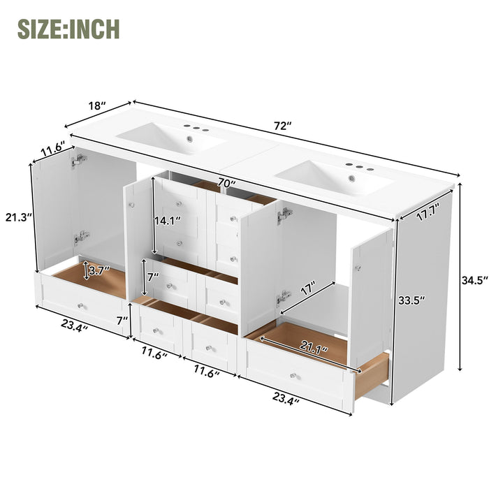 Shaker Free Standing Bathroom Vanity Cabinet & Sink, Soft Close Drawers, Soft Close Doors Hearth and Haven