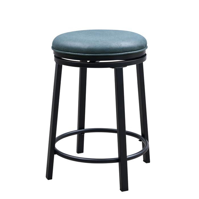 Swivel Bar Stools, Counter Height (Set of 2) - Blue Home Essentials