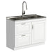Darwin - Laundry Utility Sink And Cabinet With Dual Sinks, Pull Out Faucet - White Simpli-Home