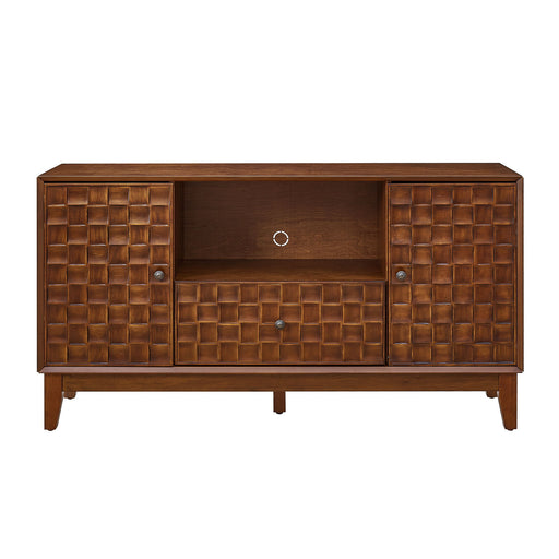 TV Stand With 3D Wood Texture - Brown Home Essentials
