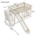 Loft Bed With Storage Stairs, Slide, Playhouse Window And 7 Colors LED Lights Home Essentials