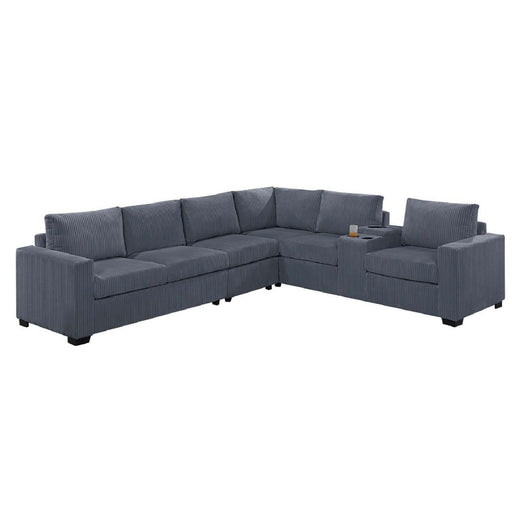Modern Style L-Shape Sectional Set, USB Ports, Cup Holder Home Essentials