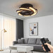 Bladeless Ceiling Fan With Remote Control, 6 Speeds Dimmable Light, Enclosed Low Profile For Living Room - Black Daily Nest