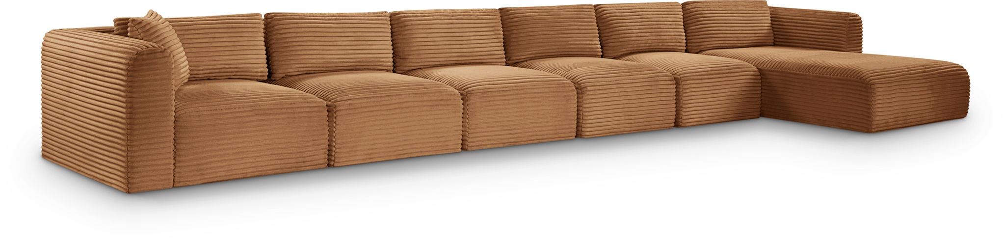 Shaggy - Fabric 6 Piece Modular Sectional With Chaise Meridian Furniture