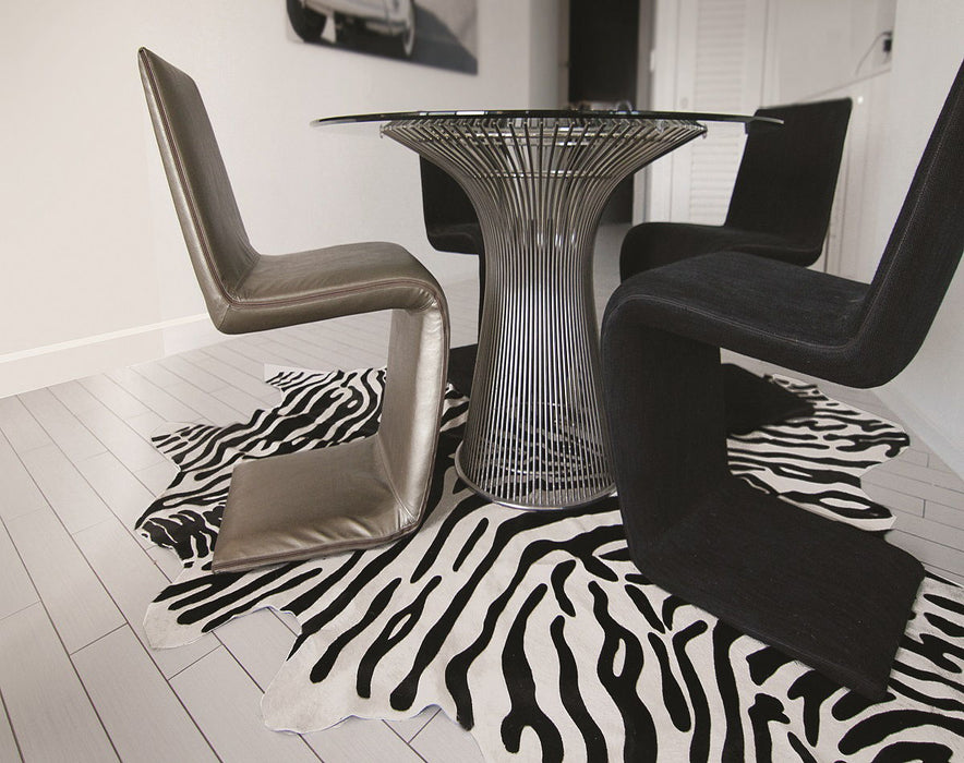 5' x 7' Natural Cowhide Area Rug - Zebra Stripe Black And White