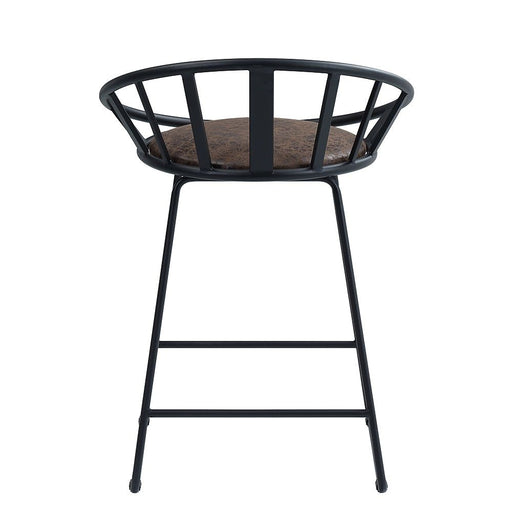 Zudora - Counter Height Chair (Set of 2) - Synthetic Leather & Black ACME