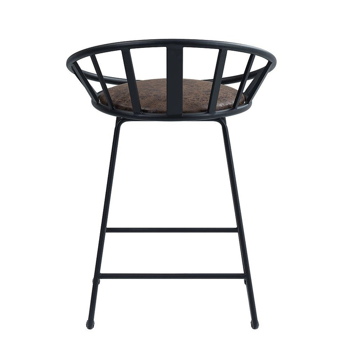 Zudora - Counter Height Chair (Set of 2) - Synthetic Leather & Black ACME