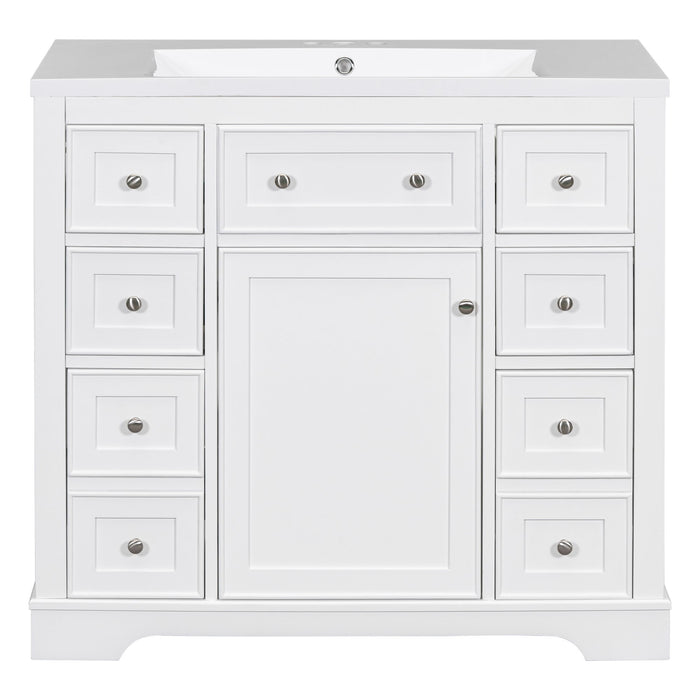 Modern Bathroom Vanity With Sink Combo, 6 Drawers And 1 Cabinet Hearth and Haven