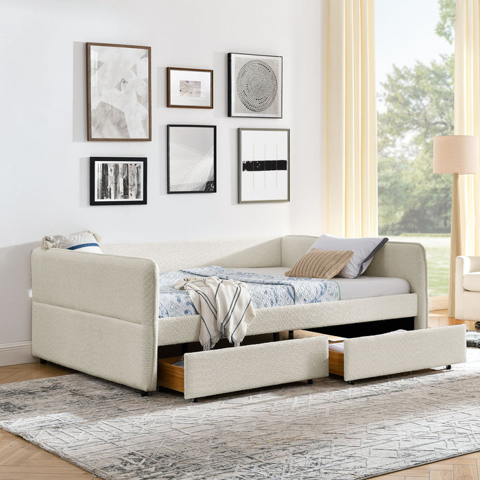 Upholstered Daybed & 2 Drawers Home Essentials