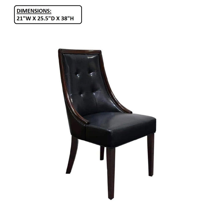 Clair - Tufted Dining Room Side Chair (Set of 2) - Dark Coffee / Black
