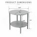 Round Outdoor Coffee Table With Shelf For Garden - Gray Home Essentials