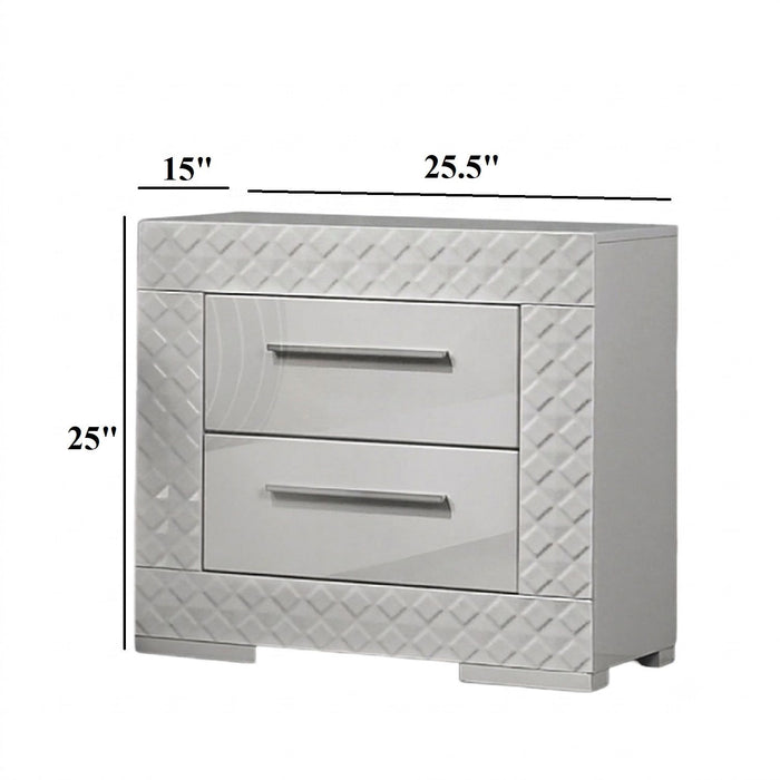Nightstand With Bar Handle - White Home Essentials