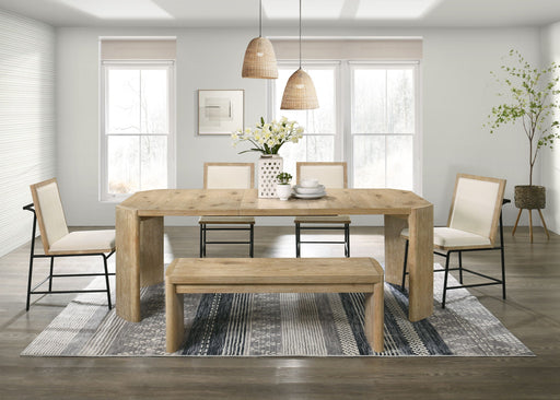 Magnus - 6 Piece Extendable Rectangular Dining Table Set With Dining Bench - Oak Lilola Home