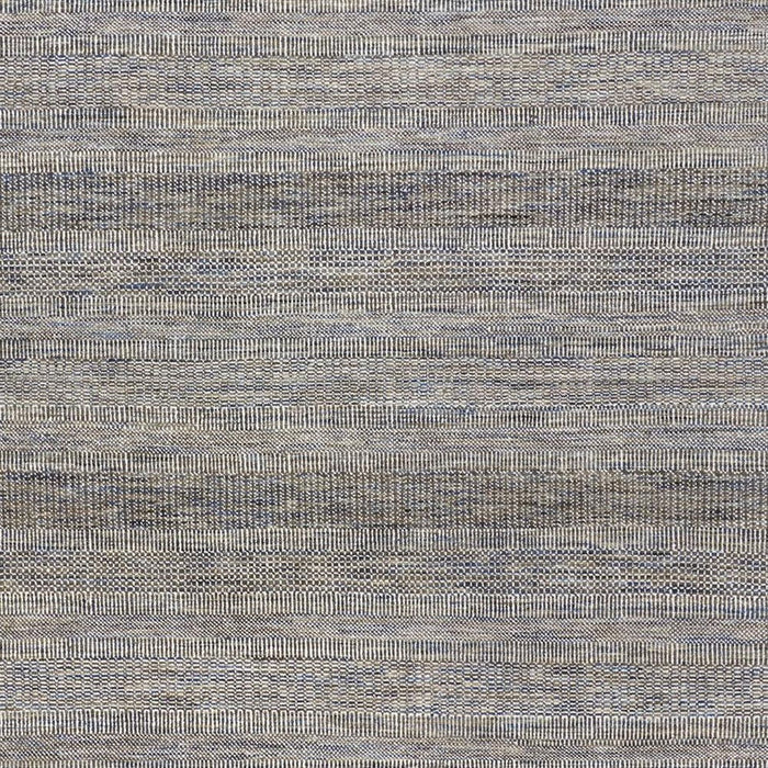 Striped Hand Knotted Area Rug - Silver Wool - 5' X 8'