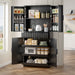 Fluted Kitchen Pantry Cabinet With 3 Keyboard Drawers & 6 Adjustable Door Shelves Home Essentials