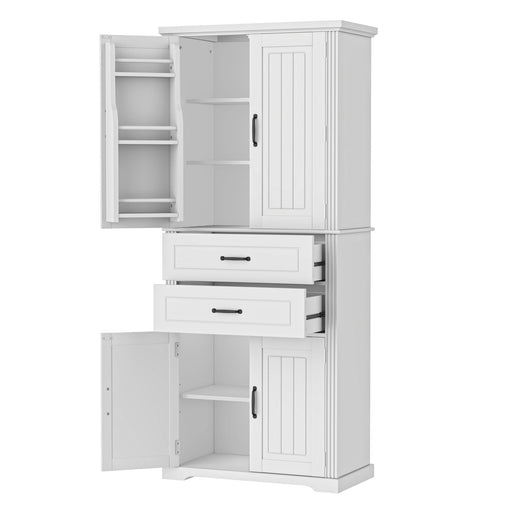 Multi Functional Storage Cabinet With Adjustable Shelves, 2 Drawers, Door Shelves Noble House