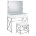 Hamlin - Makeup Vanity Table With Lighted Mirror And Padded Stool - White Furniture Max