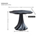 Sculptural Round Dining Table Petal Shape Root Texture For Dining Room - Black Home Essentials