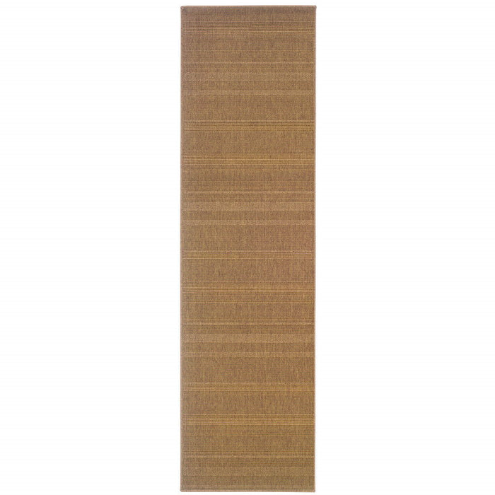 2' X 8' Stain Resistant Indoor / Outdoor Area Rug - Tan