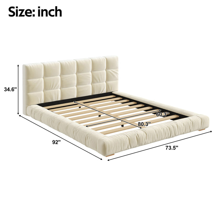 Upholstered Platform Bed Frame With Tufted Headboard Dreamland
