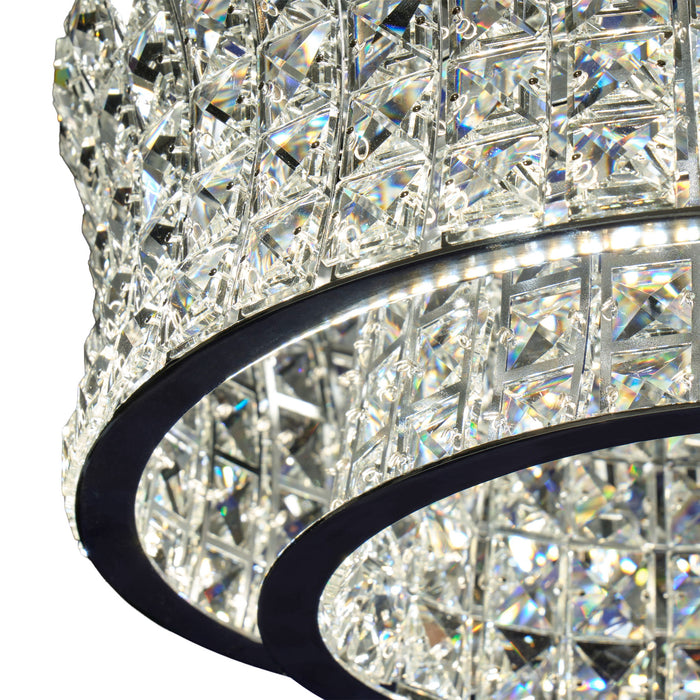 Michael Amini Lighting - Galaxy Oval LED Crystal Chandelier - Chrome Michael Amini