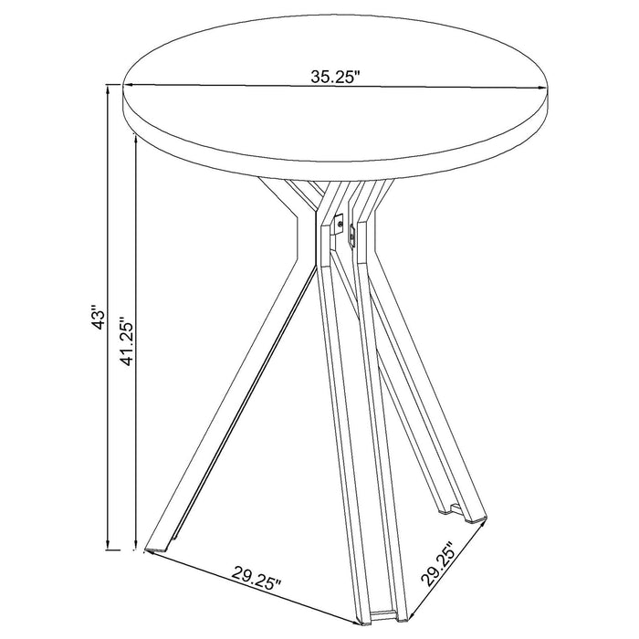 Edgerton - Round Height Bistro Bar Table - Dark Oak Furniture Max