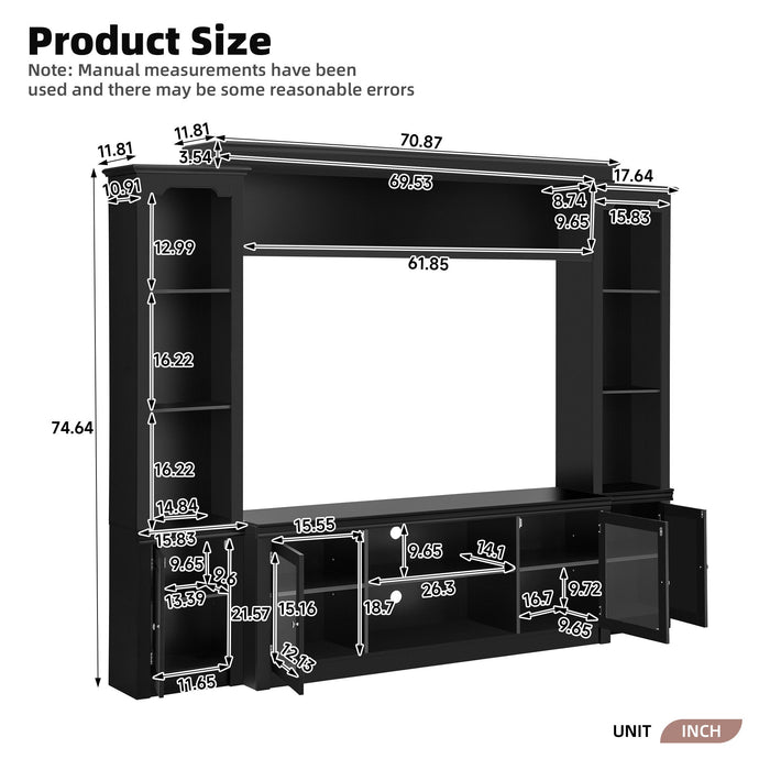 All-In-One TV Stand With Bookcase For TVs Up To 65" Hearth and Haven