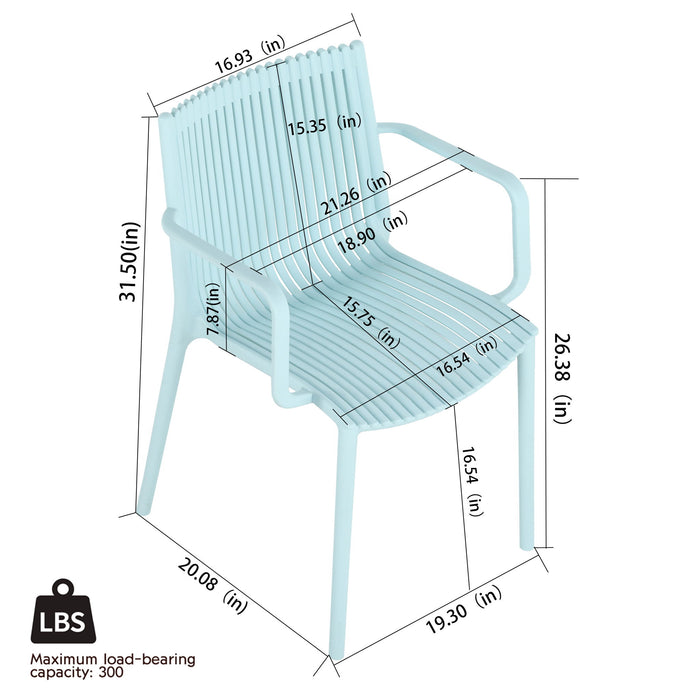4 Modern Stackable Armchair Matched With Long Table Home Essentials