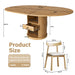 Extendable Oval Dining Table Set With 4 Cushioned Chairs, 2 Tier Storage - Oak Home Essentials
