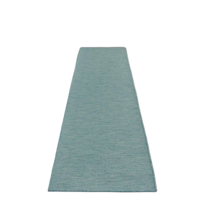 12' Power Loom Runner Rug - Aqua