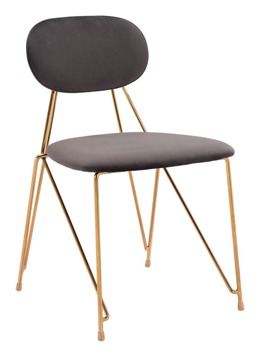 Georges - Dining Chair (Set of 2) - Gray / Gold Zuo Modern