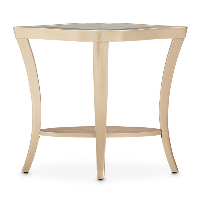 Malibu Crest - End Table with Glass Top - Chardonnay