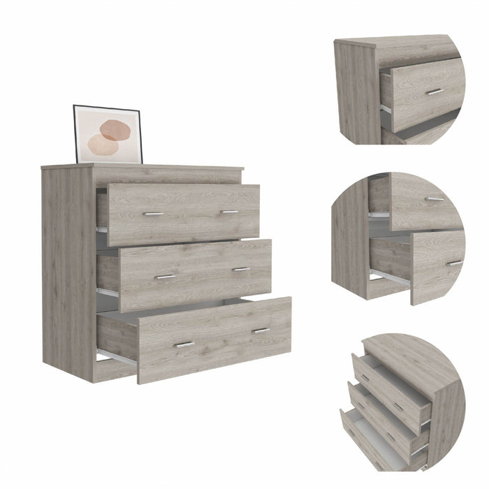 Manufactured Wood Three Drawer Standard Dresser 32" - Light Gray