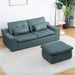 L - Shaped Modular 2 Seater Sofa With Movable Ottoman And High Density Sponge Cushions For Living Room Home Essentials