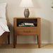 Nightstand With Drawer And Open Shelf - Brown Hearth and Haven