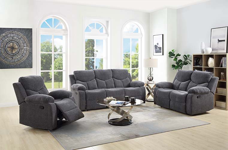 Kalen - Motion Loveseat - Gray Chenille ACME
