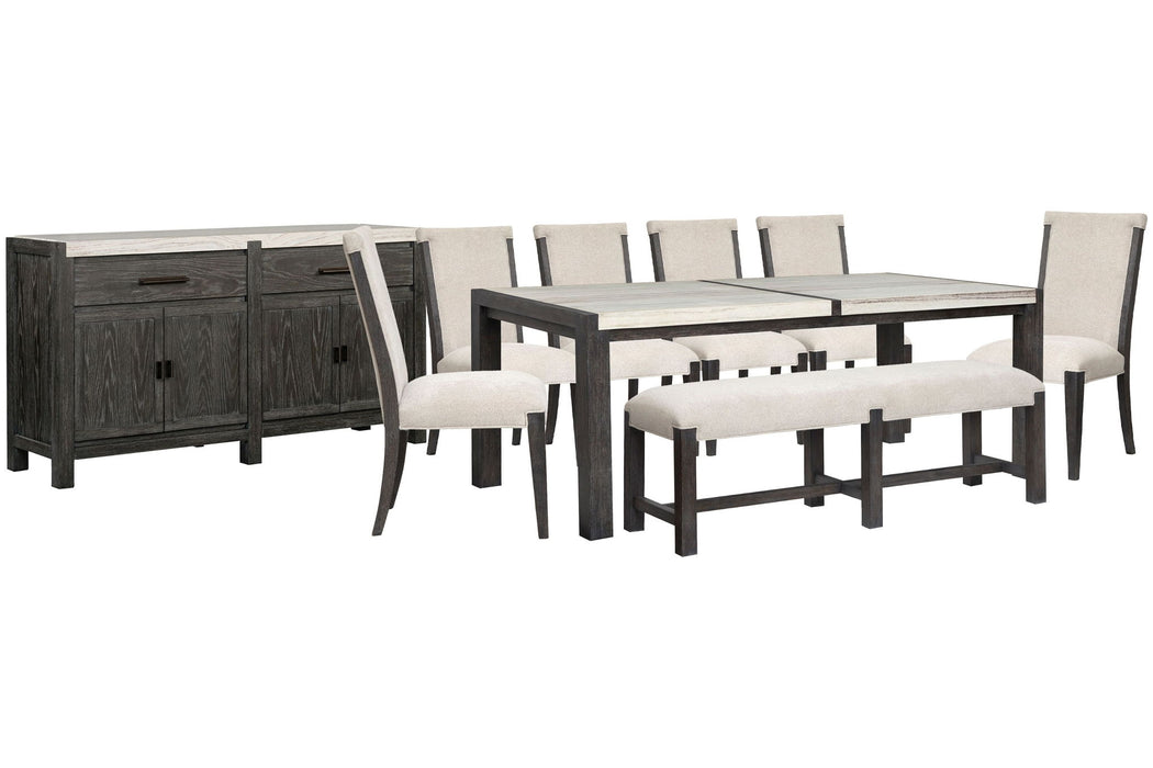 Plum Creek - 9 Piece Rectangular Dining Table Set Magnussen Furniture