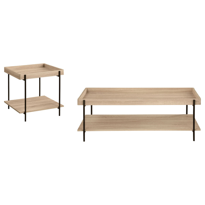 Grantham - 2 Piece Rectangular Coffee And End Table Set - Natural Furniture Max