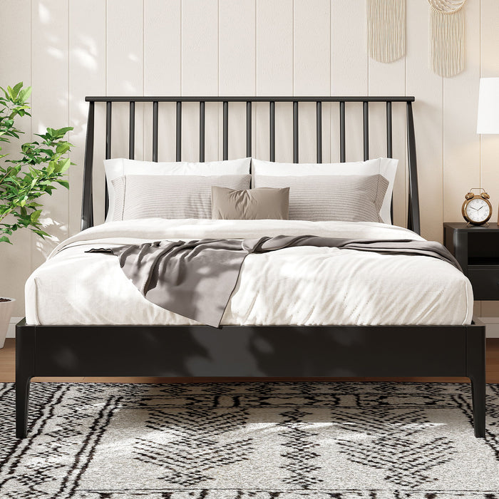 Bohemian Platform Bed With Tall Headboard Hearth and Haven