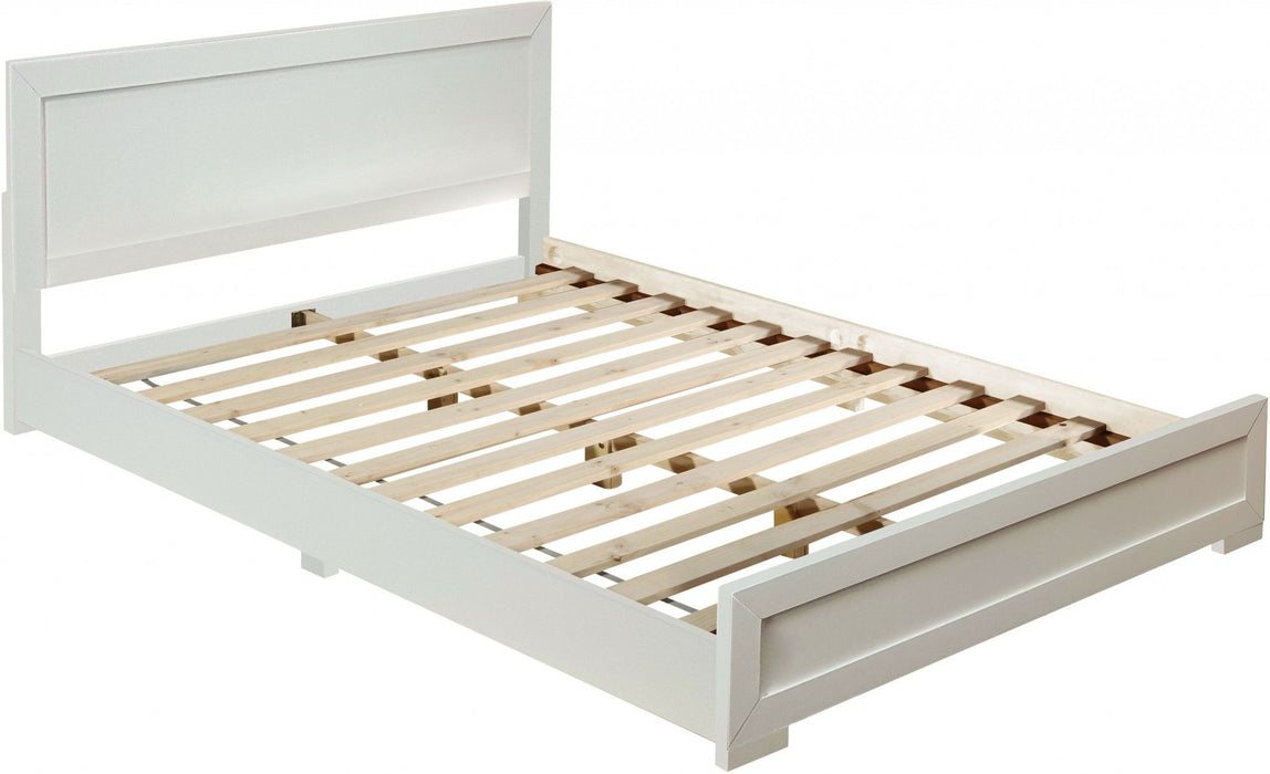 Wood King Platform Bed - White