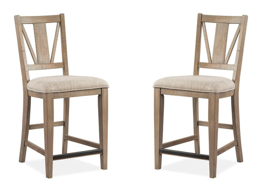 Paxton Place - Counter Chair With Upholstered Seat (Set of 2) - Dovetail Gray Magnussen Furniture