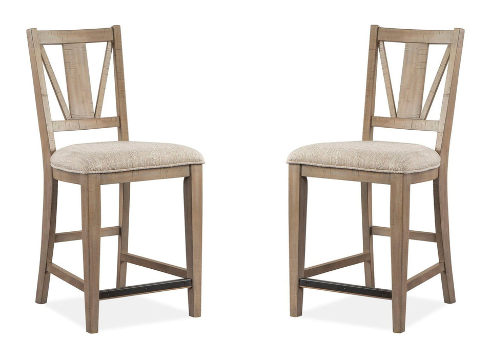 Paxton Place - Counter Chair With Upholstered Seat (Set of 2) - Dovetail Gray Magnussen Furniture