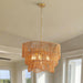 Chandelier With 7 Light E26 Base, Adjustable Height Wave Pendant Light For Living Room - Gold Daily Nest
