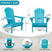 Lounge Patio Chair For Garden Outdoor Folding Embossed Adirondack - Turquoise Blue Home Essentials