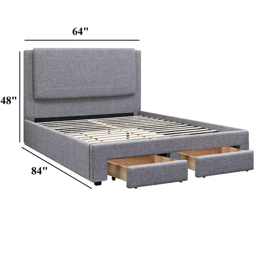Contemporary Upholstered Bed With Storage Drawers Home Essentials