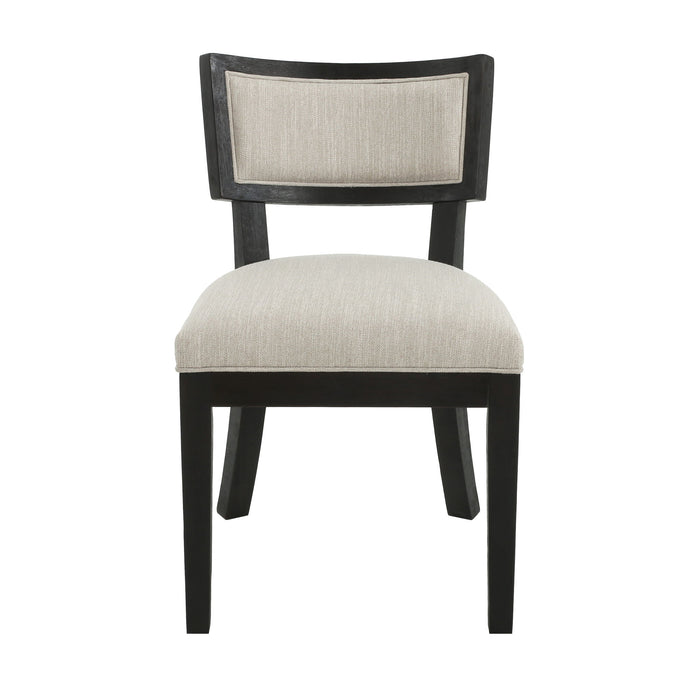 Farmhouse Style Fabric Upholstered Side Dining Chair Set Noble House