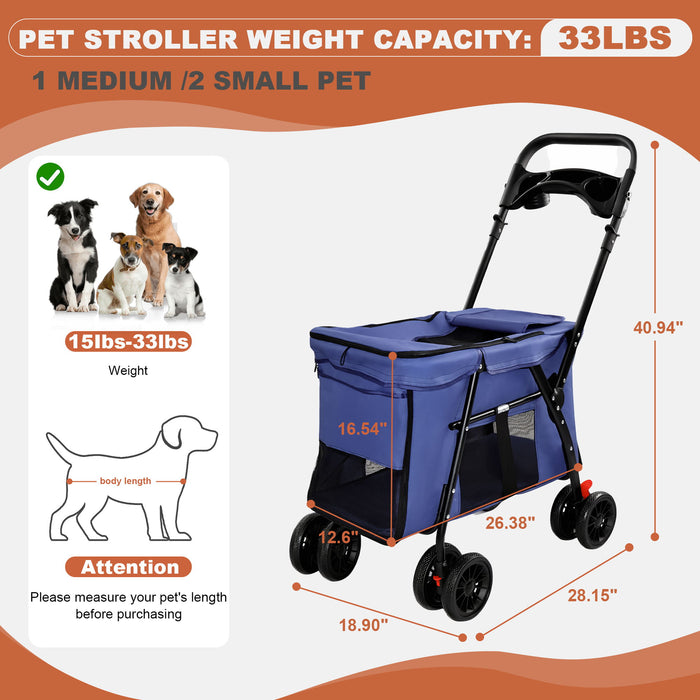 Pet Stroller For Small / Medium Pets Daily Nest