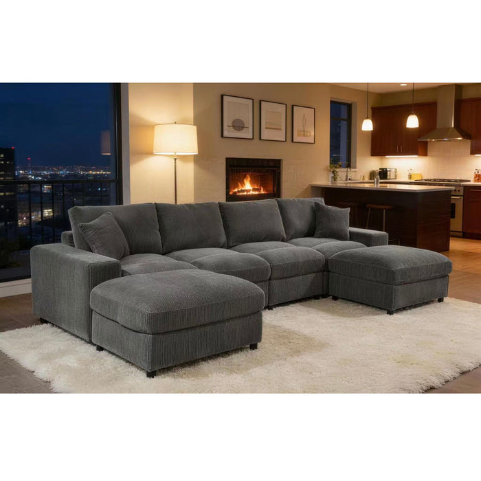 Sectional Sofa With 2 Ottomans And Toss Pillows Home Essentials